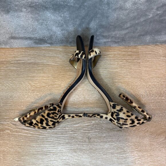 Sam Edelman Patti Open Toe Leopard Print Calf Hair High Heels Sandals Size 6 - Picture 7 of 13